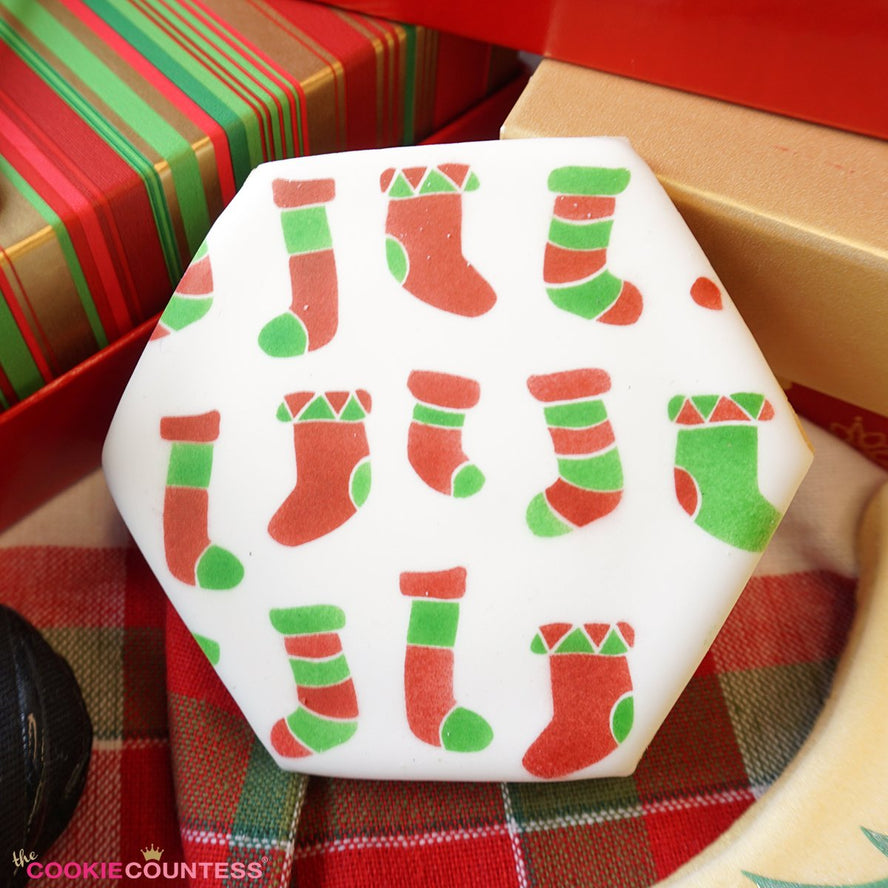 2 Piece Christmas Stockings Stencil Set