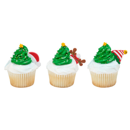 Whimsical Hats and Feet Christmas Cupcake Rings - 12 Rings