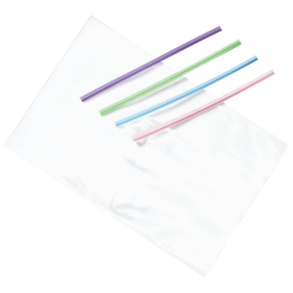 Clear, Cellophane Treat Bags, 4x6 with Pastel Twist Ties - 50 Bags