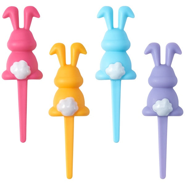 Colorful Bunnies Cupcake Picks, 12 Picks