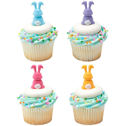 Colorful Bunnies Cupcake Picks, 12 Picks