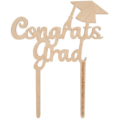 Wood-Based Congrats Grad Cake Topper