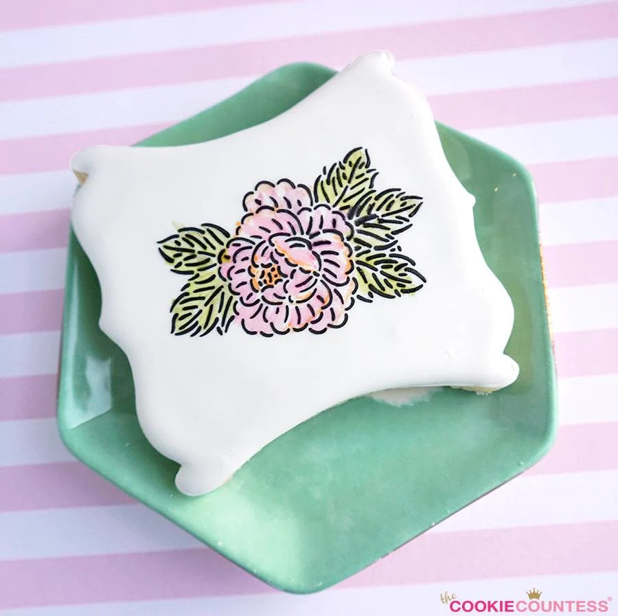 Peony Stencil