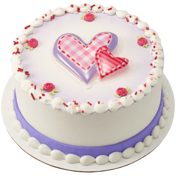 Purple & Pink Cross My Heart Cake Topper Pop Top