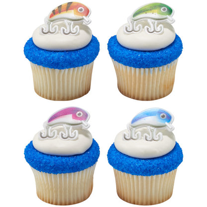 Fishing Lure Cupcake Rings - 12 Cupcake/Cake Rings