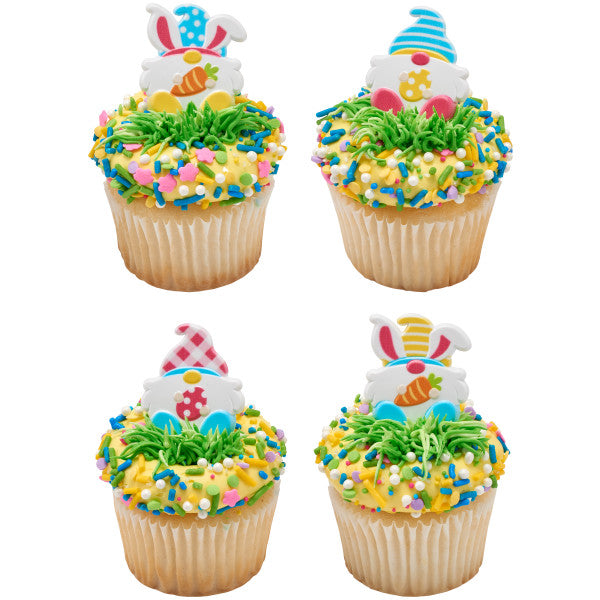 Easter Gnome Cupcake Rings - 12 Rings