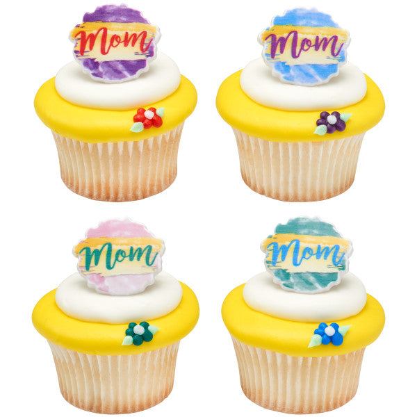 Watercolor Cupcake Rings for Mother's Day - 12 Rings