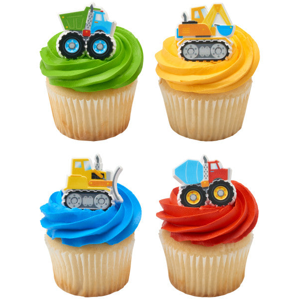 Construction Themed Cupcake Rings - 12 Cupcake Rings