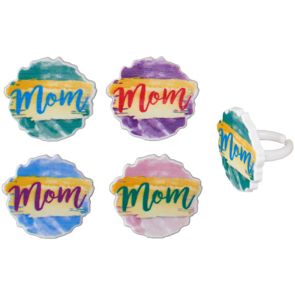 Watercolor Cupcake Rings for Mother's Day - 12 Rings