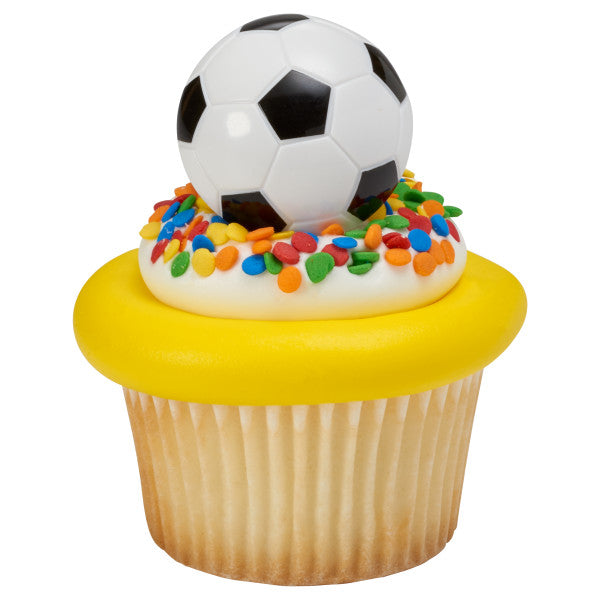 Soccer Ball Cupcake Rings - 12 Cupcake Rings