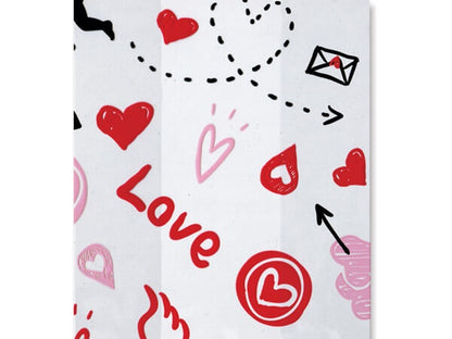 Cupid's Love Cellophane Treat Bags - 3.5x2x7.5 - 10 Bags