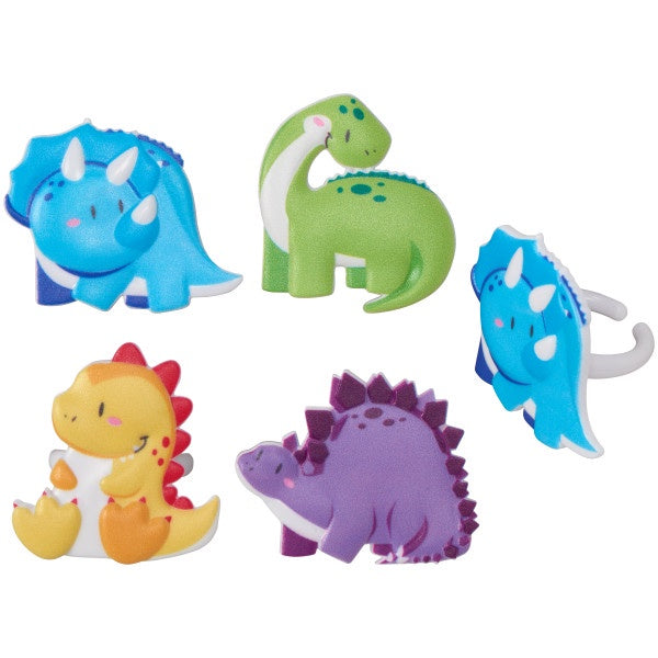 Cute Dinosaur Cupcake Rings -12 Rings