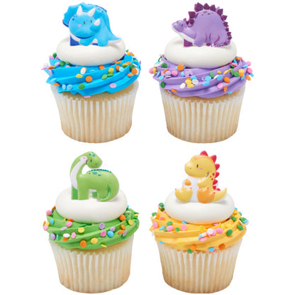 Cute Dinosaur Cupcake Rings -12 Rings