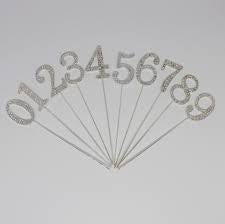Silver Diamond Number 8 Cake Topper