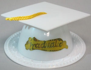 White Graduation Cap Cake Topper