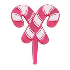 Pink Candy Cane Pick 12pc