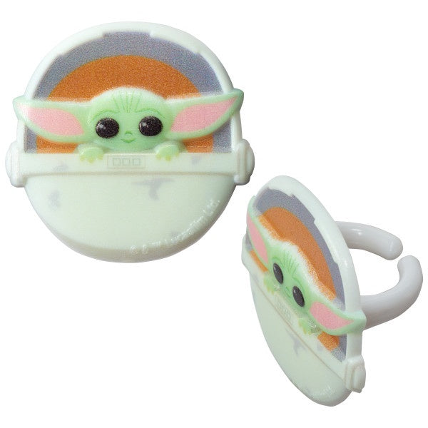 Star Wars™ The Mandalorian The Child Cupcake Rings - 12 Cupcake Rings