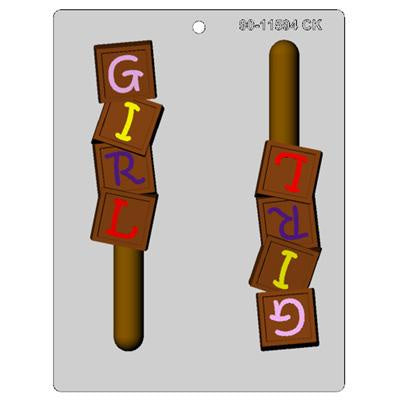 Girl Blocks Pretzel Rod Chocolate Mold