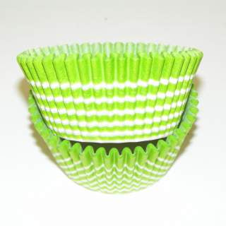 Lime Green with White Circles, Standard Size Bake Cups - 50ish Cupcake Liners
