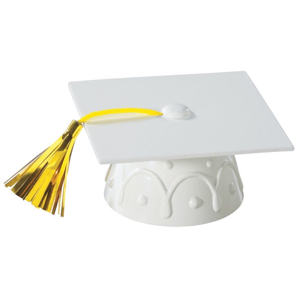 White Graduation Cap with Tassel