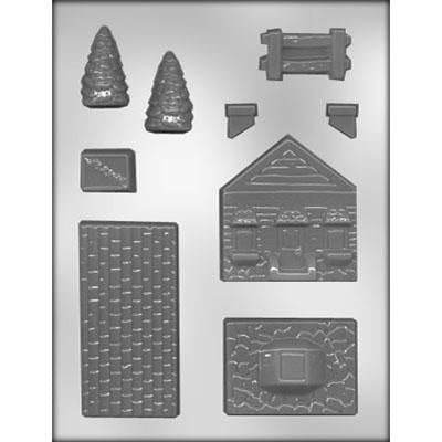 3D House With Fence Chocolate Mold