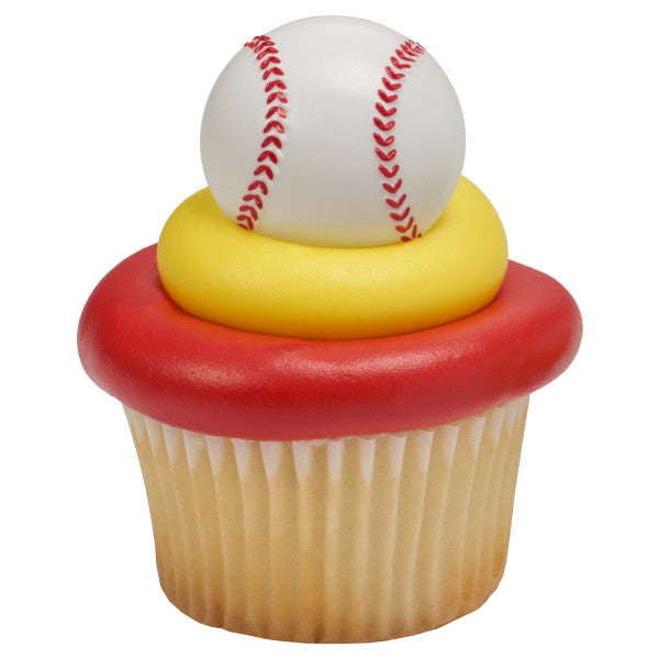 Baseball Cupcake Rings - 12 Cupcake Rings