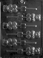 Teddy With Heart Lollipop Chocolate Mold