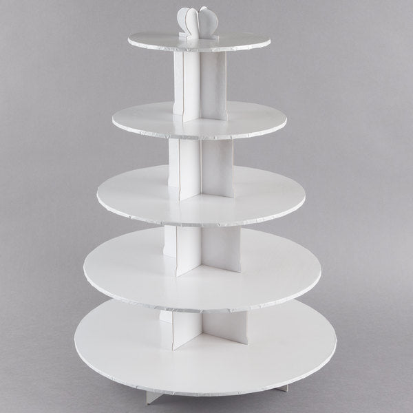 5 Tier, White Cupcake Stand
