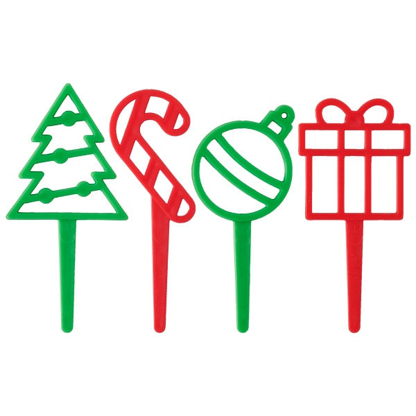 Holiday Icons Cupcake Picks - 12 Picks