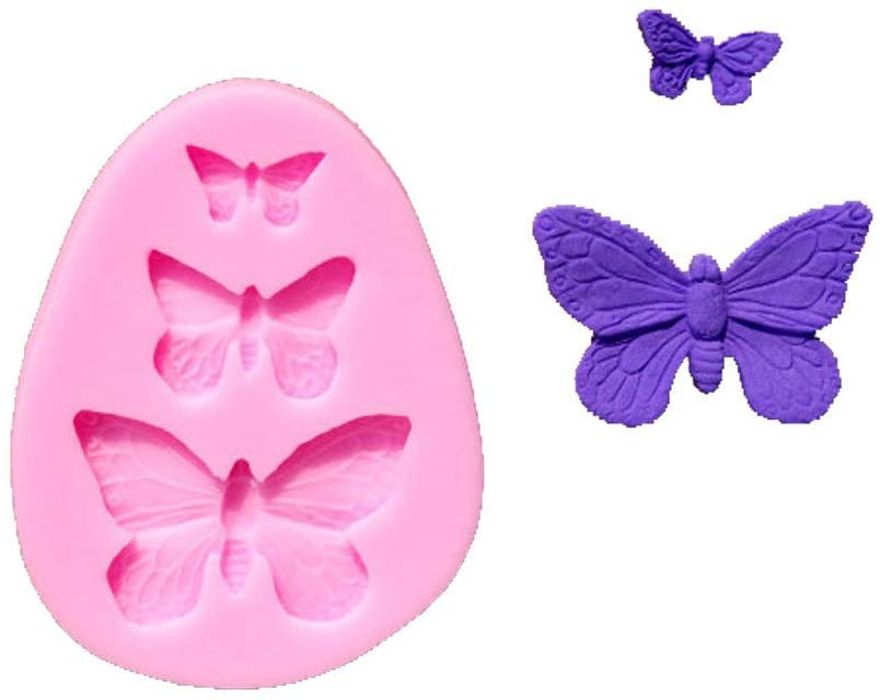 Butterfly Silicone Mold with 3 Cavities