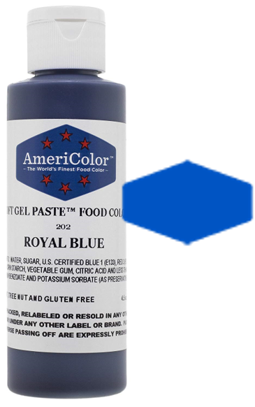 Royal Blue, Americolor Soft Gel Paste Food Color , 4.5oz