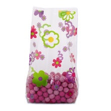Groovy Flower Cellophane Treat Bags - 4x2x9.5 - 10 Bags