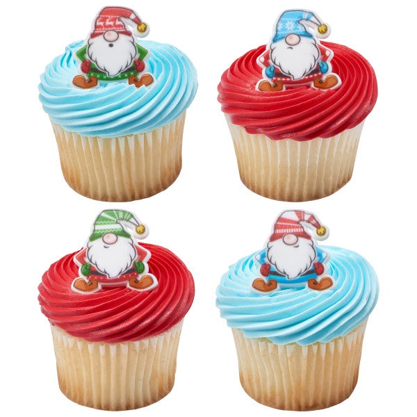 Holiday Gnomes Cupcake Rings - 12 Per Package