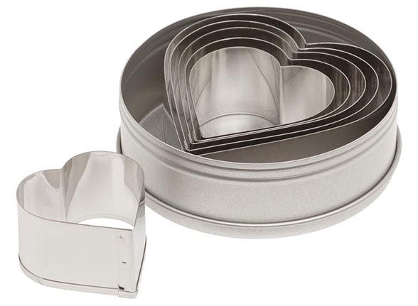 Ateco 6 Piece Heart Cutter Set
