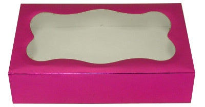 Hot Pink Foil Cookie Box with a Window