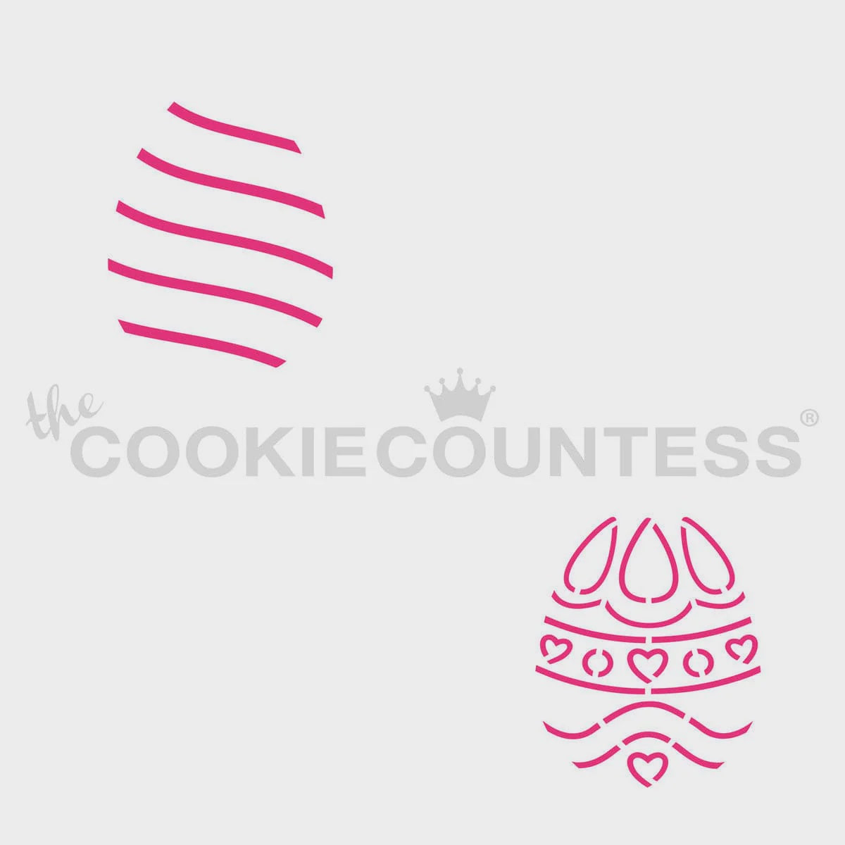 Mini Egg Stripes and Hearts PYO Stencil