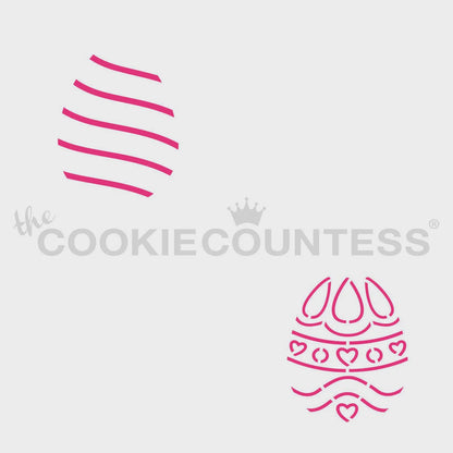Mini Egg Stripes and Hearts PYO Stencil