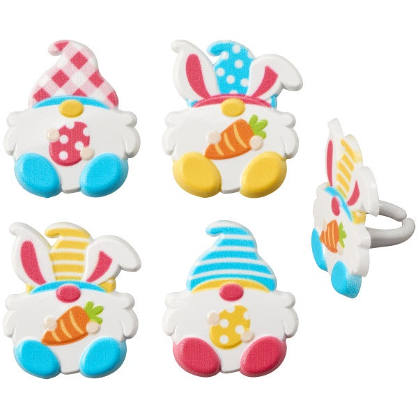 Easter Gnome Cupcake Rings - 12 Rings