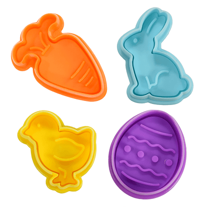 4 Piece Easter Stamper Cookie Cutter Set