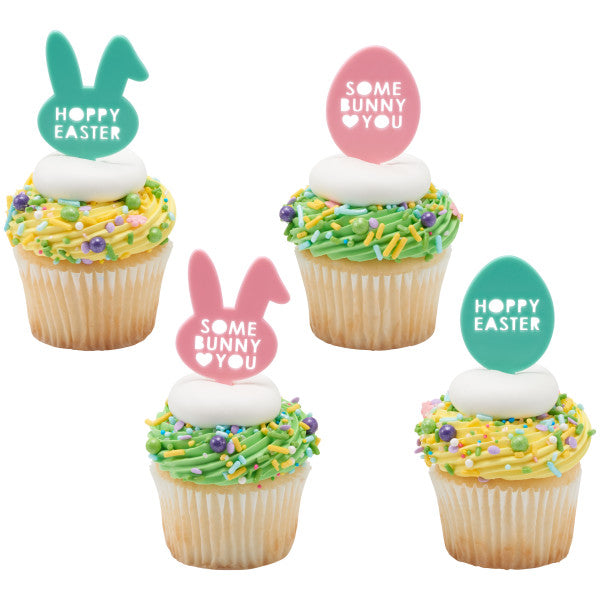 Some Bunny Loves You Cupcake Picks - 12 Cupcake Picks
