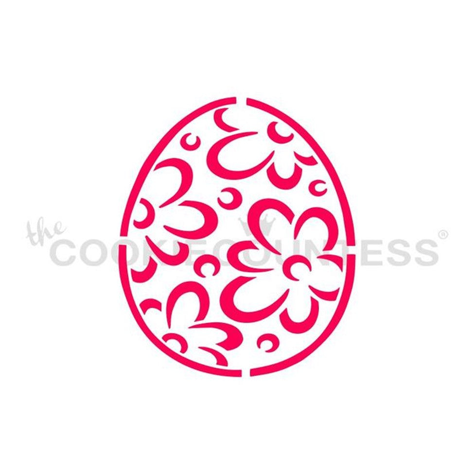 Easter Egg Flowers Stencil