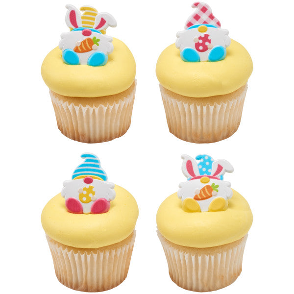 Easter Gnome Cupcake Rings - 12 Rings