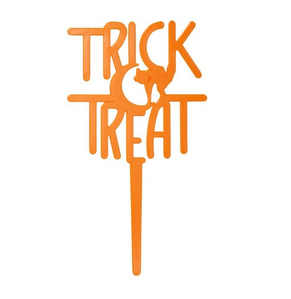 Trick or Treat Orange Halloween Cake Layon/Pick