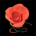 Tea Rose Single w/wire - Red - Small