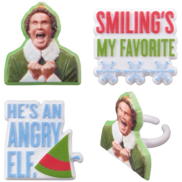 Elf The Movie Christmas Cupcake Rings - 12 Rings