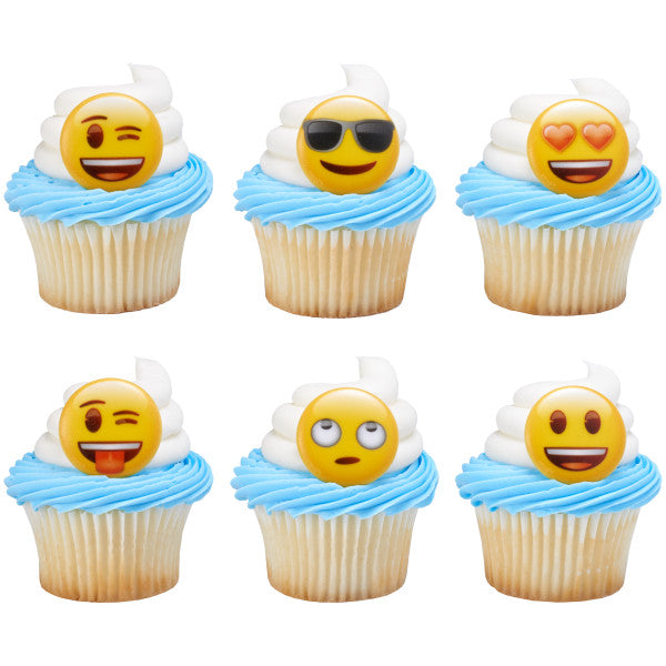 Emoji Mood Assortment Cupcake Rings, 12/package