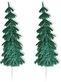 Large, Plastic Evergreen Fir/Pine Tree with White Pick