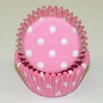 Light Pink Polka Dot, Mini Bake Cups - 50ish Mini Cupcake Liners