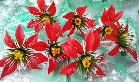 Large Poinsettia Pick