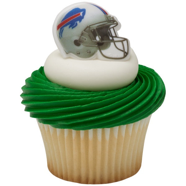Buffalo Bills Helmet Cupcake Rings - 12 Cupcake Rings